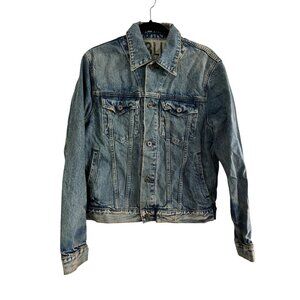 Y2K vintage Gap Jeans 1969 Vintage Denim Jacket Mens M Blue 100% Cotton Distress